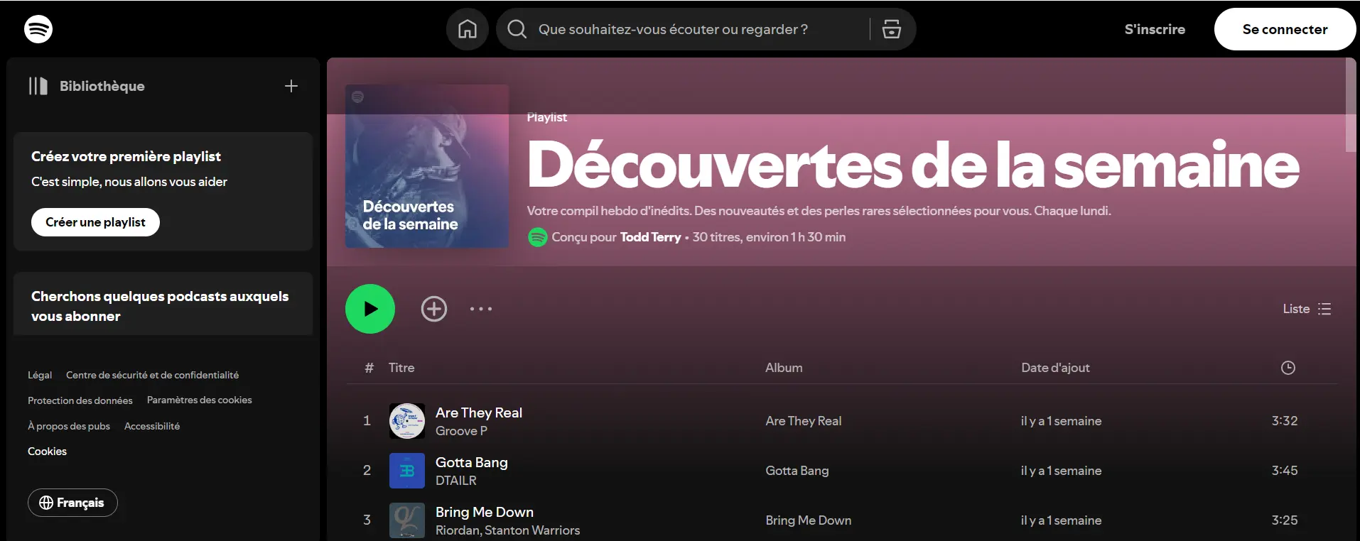 Personnalisation avec les découvertes de la semaine sur Spotify